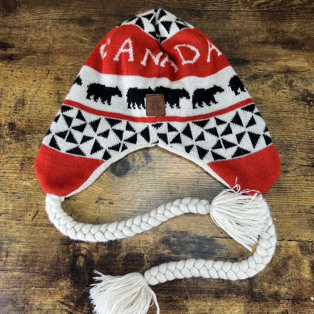 Kootenay Knit & Apparel Canada Bear Beanie Hat Cap